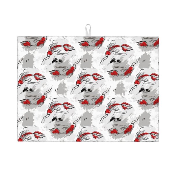 Balery Koi Fish Alfombrilla de Secado para Cocina, 18x24 Pulgadas, Súper Absorbente para Platos y Encimeras