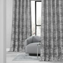 Sequoia Silver Grey Faux Silk Jacquard Curtain (1 Panel), Sequoia Silver Grey, 50W X 96L