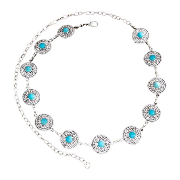 Cinturón de cadena para mujer, elegante cinturón de aleación para vestir, ideal para conciertos, viajes.