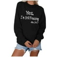 thumbnail image 2 of CAICJ98 Womens Hoodies Pullover Clearance Women's Zip Front Drawstring Hoodie Long Sleeve Casual Sweatshirt Top Black,XXL, 2 of 4