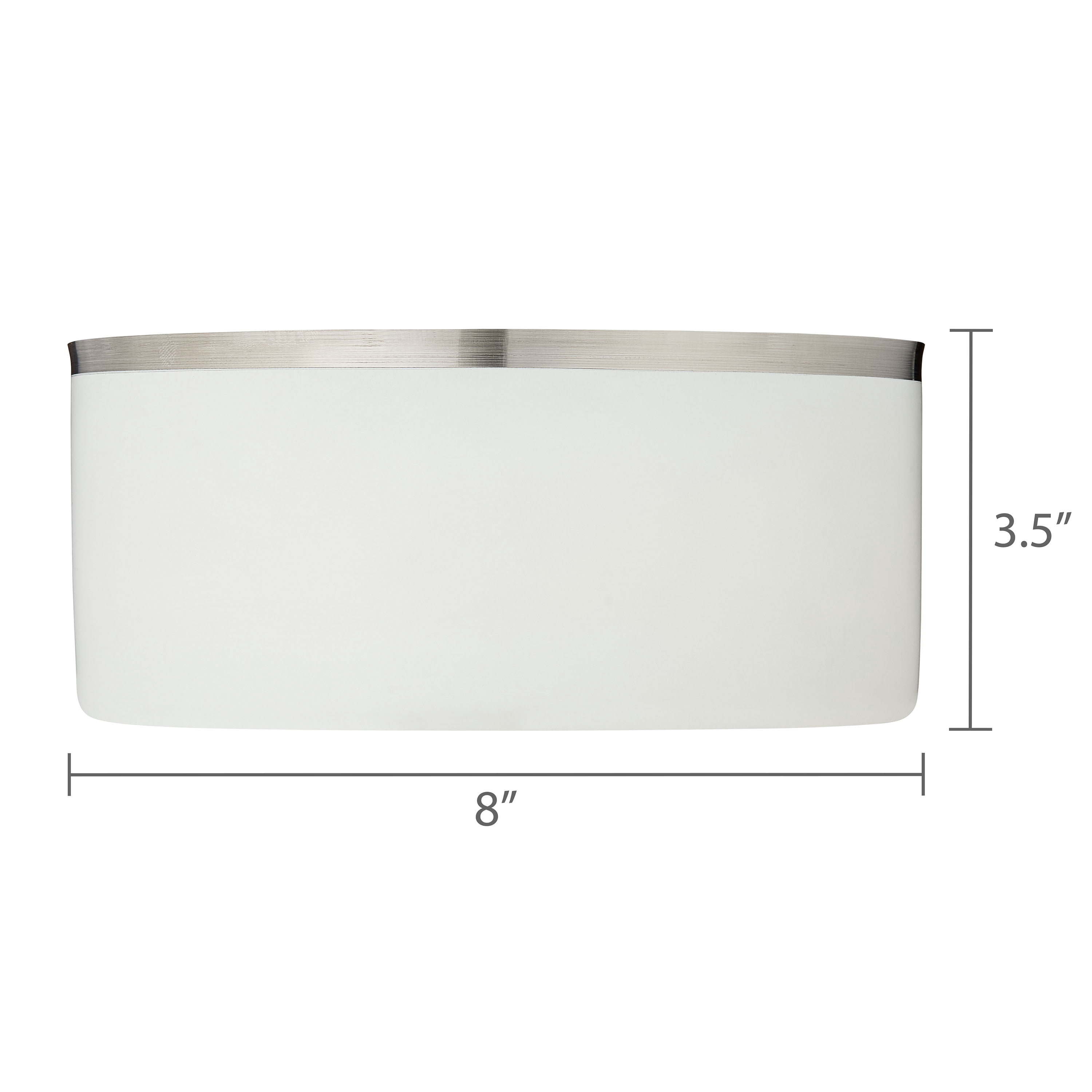 Vibrant Life Large Stainless Steel Double Wall Dog Bowl, White