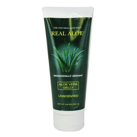 Real Aloe Organically Grown, Aloe Vera Gelly Unscented - 6.8 Oz, 6 Pack