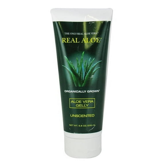 Real Aloe Organically Grown, Aloe Vera Gelly Unscented - 6.8 Oz, 6 Pack