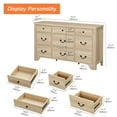 thumbnail image 2 of WAMPAT Modern 9-Drawer Farmhouse Dresser for Bedroom & Living Room - Oak Wood with Large Storage, Ideal as TV Stand or Organizer, 2 of 7