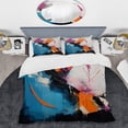 thumbnail image 2 of Designart "Expression of Blue and Pink Paint Ink I" Abstract Fractal Bedding Covert Set - Abstract Colorful Modern Bed Set With 2 Shams, 2 of 5