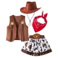 thumbnail image 2 of Toddlers Girls Role Play Western Cowgirl For Girls Elegant Style Four Piece Outfit With Hat And, 2 of 8