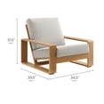 thumbnail image 3 of Lirienne Outdoor Patio Aluminum Faux Wood Armchairs Set of 2 in Ivory Natural, 3 of 8