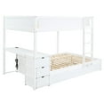 thumbnail image 5 of Twin Trundle Bunk Bed With Storage And White Desk - Ideal For Bedroom Decor Trundle, Families Practical Choice, 5 of 6