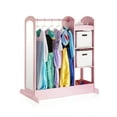 thumbnail image 3 of Guidecraft See and Store Dress Up Center - Pink: Kids' Pretend Play Clothes and Costume Armoire with Clothing Rack Storage and Mirror, 3 of 6