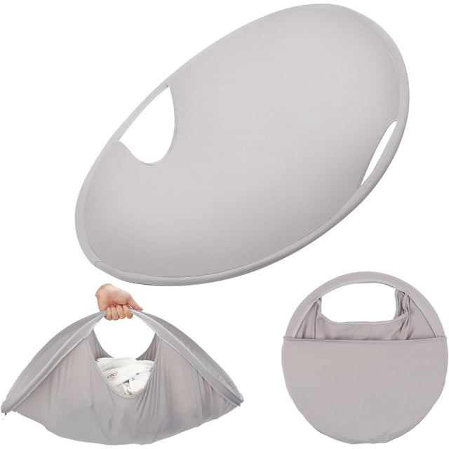 Cesta de lavandería plegable de 26", cesta de lavandería emergente más grande para secadora, cesto de lavandería portátil para almacenar ropa y fácil de usar (gris)