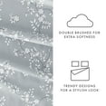 thumbnail image 6 of Noble Linens 4 Piece Pattern Microfiber Bed Sheets Set, Light Gray Trellis Vine, King, 6 of 11
