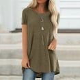 thumbnail image 3 of NGTEVOOS Women Plus Size Round Neck Short Sleeved Long T-shirt Blouse, 3 of 6