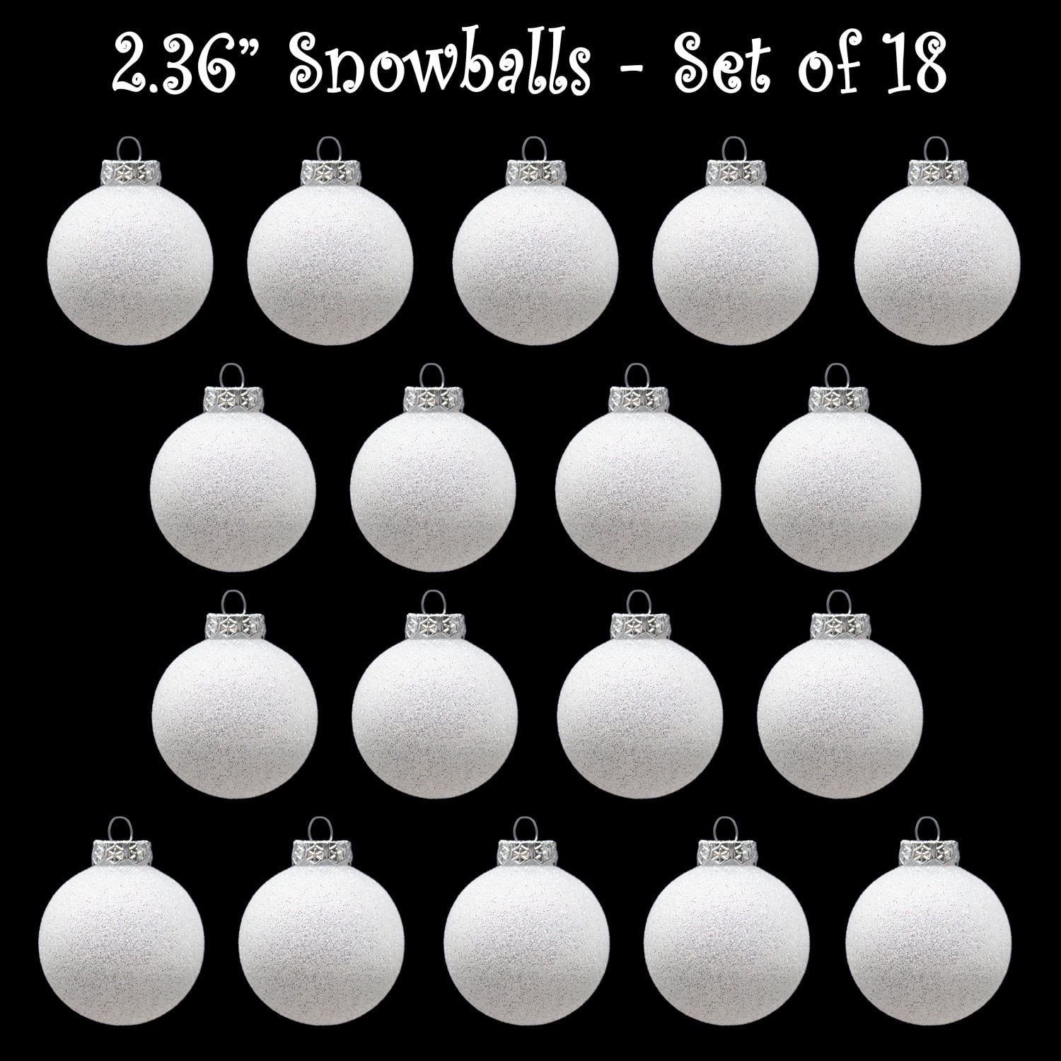Sleetly White Christmas Ornaments, Small Christmas Tree Balls for