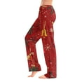thumbnail image 2 of WTOBBY Women's Merry Christmas Print Pajama Bottoms, Soft Fleece-Lined Sleep Pants with Festive Snowflake and Tree Designs, Casual Home Wear for Winter,Red M, 2 of 5