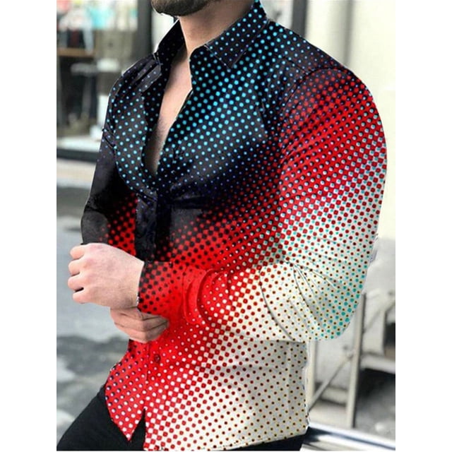 Camisas de moda hawaianas Camisas vintage con estampado gráfico 3D Camisas de moda para hombres Blusa de playa de manga larga Ropa de playa para hombres Voion