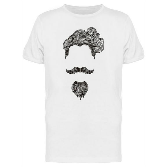 Bearded Hipster With Mustache T-Shirt Men -Image by Shutterstock, Male 3X-Large