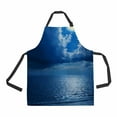 thumbnail image 1 of YUSDECOR Full Moon Dramatic Clouds Sea Unisex Adjustable Bib Apron with Pockets for Commercial Restaurant and Home Kitchen Use, 1 of 2