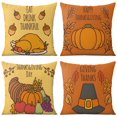 thumbnail image 1 of Happy Fall Pillow Covers Set Of 4, Linen Fall Colors Pillow Covers Linen Study Sofa Cushion Cover, 1 of 5