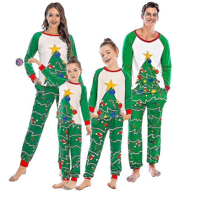 Pyjamas de Noël pour la Famille, Ensemble de Pjs de Noël Unisexe à Manches Longues