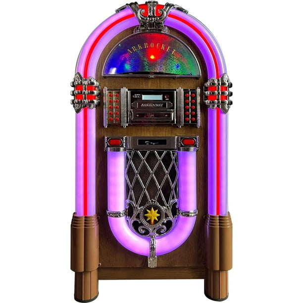 Arkrocket Taurus II Jukebox Vinyl Record Player Bluetooth USB SD CD