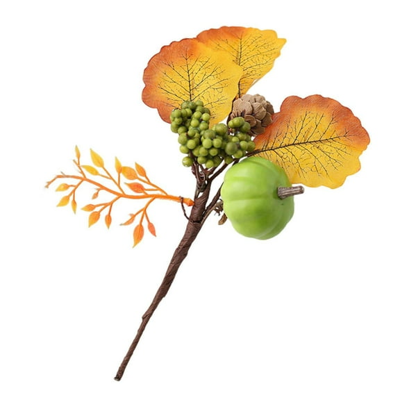 Sylvtty Halloween Artificial Pumpkin Branches Faux Fall Pumpkin Bouquet Fake Pumpkin Maple Leaf Picks for Harvest Thanksgiving Floral Arrangement Tabletop Centerpiece