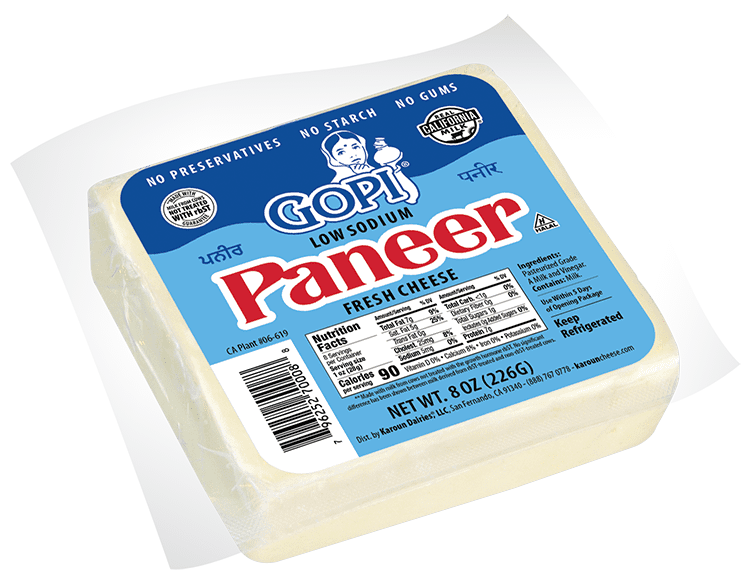 Karoun Dairies Gopi Paneer Cheese 8 oz Indian Style Cooking Cheese