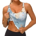 thumbnail image 4 of Fotbe Animals Travel World Map Pattern Womens' Sports Bra Longline Wirefree Padded with Medium Support Sports Moisture-Wicking Workou Vest,Tank Top-X-Large, 4 of 9