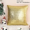 thumbnail image 6 of PiccoCasa 18"x18" Decorative Cushion Cover Sparkling Glitter Sequin Throw Pillowcase, Gold, 6 of 8