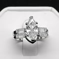 thumbnail image 2 of Nicole Wedding Ring Set for Women Marquise Baguette Cz Engagement Ring and Band by Ginger Lyne, 2 of 6