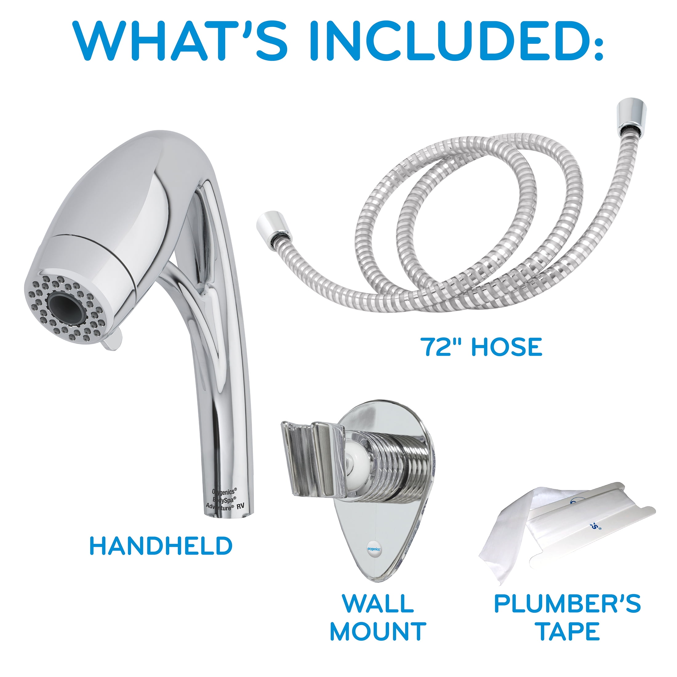 Oxygenics BodySpa Adventure RV 3-Setting Chrome Handheld Shower Head