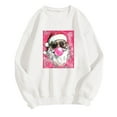 thumbnail image 4 of Craaazy Women's Christmas Santa Graphic Sweatshirt Casual Long Sleeve Crewneck Pullover Holiday Winter Tops Gifts, 4 of 4