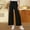 Black, variant on FUNUONY Women's Wide Leg Pants Flowy Pants for Women Casual Palazzo Trousers Loose Fit High Waisted Drawstring with Pocket Solid Color Black Ear Trimmed Wide Leg Pants Straight Leg Pants Black L