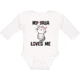 thumbnail image 3 of Inktastic My Yaya Loves Me Girls Girls Long Sleeve Baby Bodysuit, 3 of 5