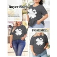 thumbnail image 4 of XCHQRTI Lucky Leaf Clover Women Shirt Plus Size T-Shirt St. Patrick's Day Graphic Top Oversized O Neck Tee, 4 of 9