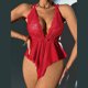 thumbnail image 2 of Gibobby Lencería de encaje Día de San Valentín para mujer Lencería de malla con estampado de moda para mujer, Conjunto de lencería de encaje Día de San Valentín Día de Sa(Rojo, CH), 2 of 5