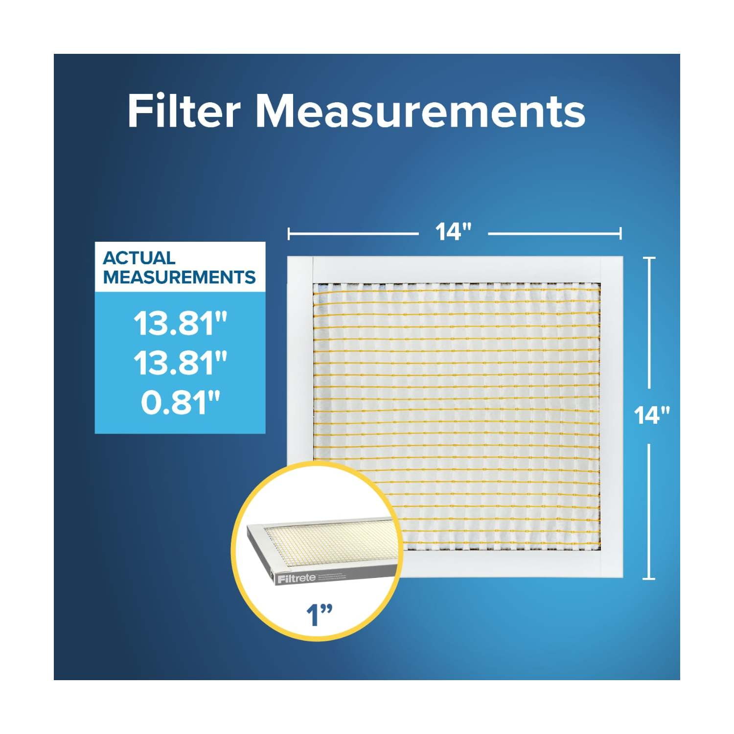 Filtrete 14x14x1 HVAC Furnace Air Filter, MPR 300 MERV 5, Basic Dust and Lint, 1 Filter