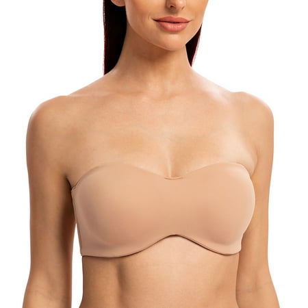 MELENECA Strapless Bra Minimizer with Underwire for Women Cappuccino 30B