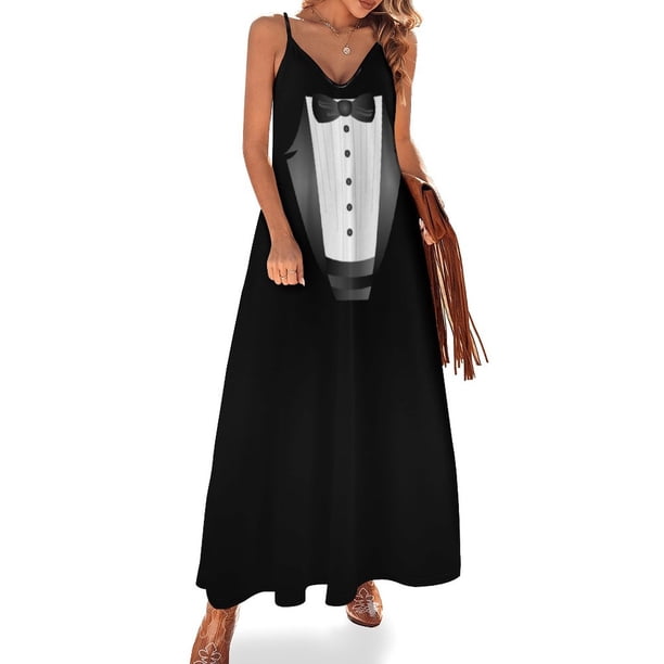 Vestido sin mangas de esmoquin novedoso para fiesta de bodas de novios, despedida de soltero, trajes de playa para mujeres, vestidos de fiesta para mujeres