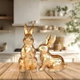 thumbnail image 4 of 2 piezas de decoraciones de conejito de Pascua, estatuas decorativas de conejito, figura de conejo para Oro, 4 of 7