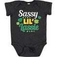 thumbnail image 3 of Inktastic Saint Patrick's Day Sassy Lil' Lassie with Shamrocks Boys or Girls Baby Bodysuit, 3 of 5