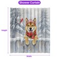 thumbnail image 5 of Playful Bulldog Welcomes Winter Snowy Day with Cardinal Bird Shower Curtain African Barkless Dog Lover Waterproof Bathroom Bathtub Curtain - 12017, 5 of 5
