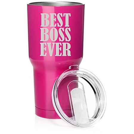 30 oz. Tumbler Stainless Steel Vacuum Insulated Travel Mug Best Boss Ever (Hot