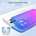 thumbnail image 2 of iPhone 15 Plus Case, Rosebono Hybrid Glitter Sparkle Transparent Colorful Gradient Cover Case For iPhone 15 Plus (Blue/Purple), 2 of 4
