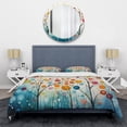 thumbnail image 3 of Designart "Blue Mid Century Retro Reflections" Mid-Century Bedding Covert Set - Abstract Midcentury Teal Abstract Bed Set With 2 Shams, 3 of 6