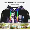 thumbnail image 5 of Harley Quinn Joker Animated Sweatshirt For Womens Fashion Hoodies Pullover Athletic Daily Hoody Hooded Clothing Gift Large, 5 of 7