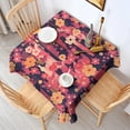 thumbnail image 2 of Square Tablecloth 52x52 Inch – Waterproof Polyester Printed Table Cover, Wrinkle Resistant & Washable for Kitchen Dining Picnic Party Decor, Single-v4-15, White, 2 of 6