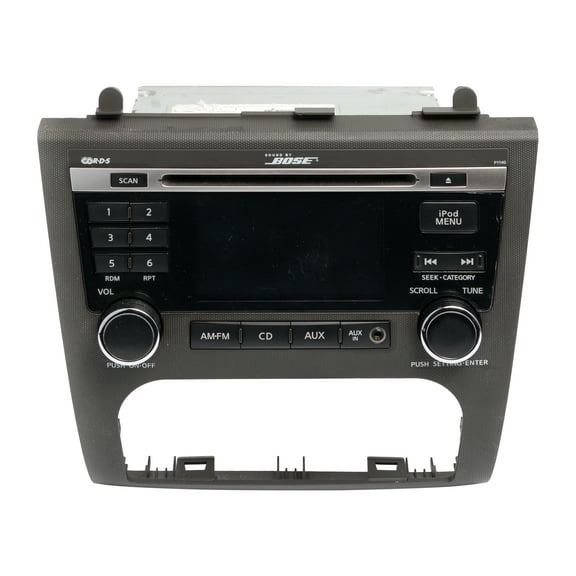 Restored 20102013 Nissan Altima AM FM Radio CD Player and Aux Port 281852X00B Face PY14G (Refurbished)