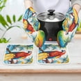 thumbnail image 6 of Hawaiian Style Oven Mitts And Pot Holders Sets of 4 Oven Gloves Set Potholders for Kitchen Cooking Baking Grilling Anti Scald Hot Pads And Heat Resistant, 6 of 6