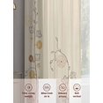 thumbnail image 6 of Sheer Curtains 54 Inches Long 2 Panels, Abstract Flower Leaves Rod Pocket Curtain Voile Draperies, Retro Floral Brown Light Filtering Window Treatment for Living Room Kitchen Bedroom, 6 of 8