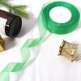 thumbnail image 3 of Nvzi 3/4 inch Green Sheer Organza Ribbon 50 Yards Chiffon Ribbon for Gift Wrapping Mother's Day Wedding Flower Bouquet Crafts（Green）, 3 of 4